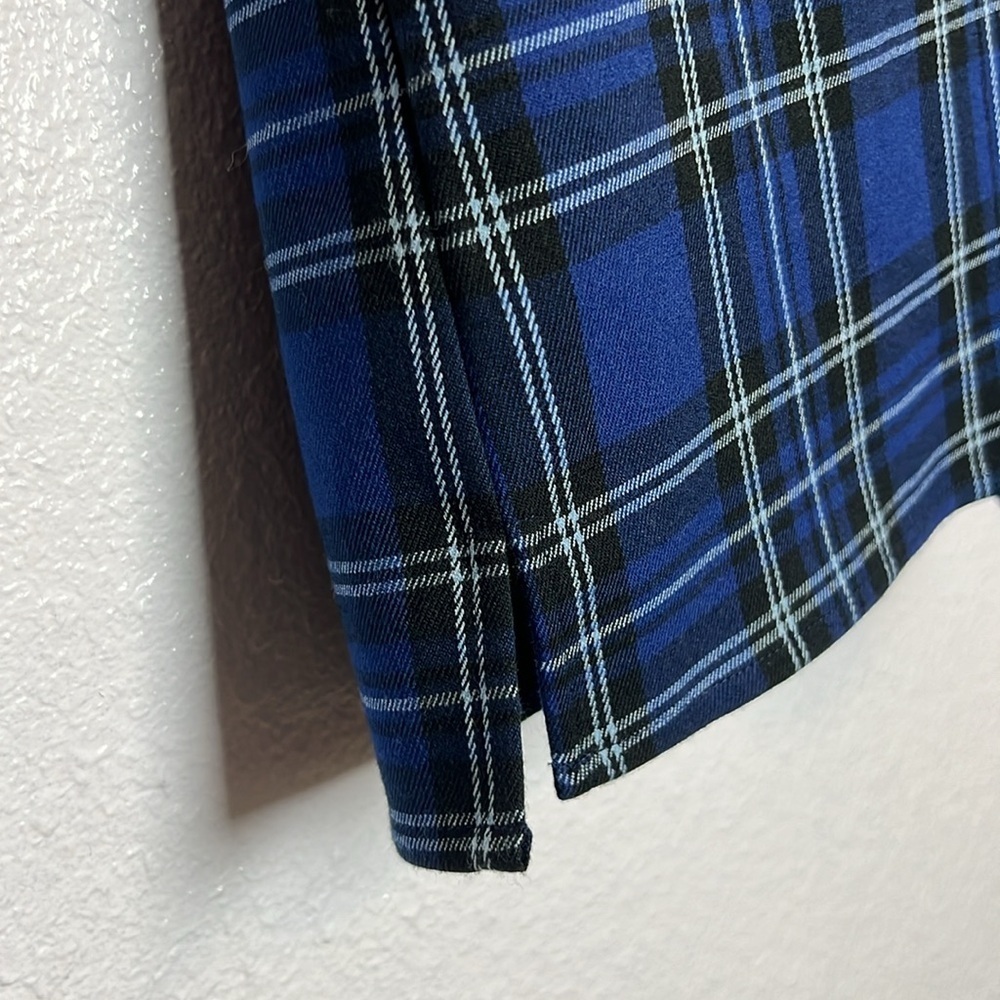 Draper James Blue Plaid Blouse Puff Sleeve Size 8 - Picture 9 of 9